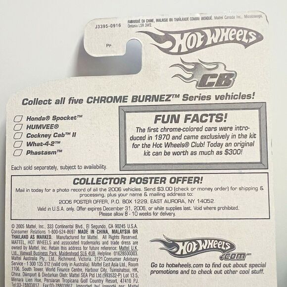 2006 Hot Wheels #69 Chrome Burnez 4/5 WHAT-4-2 Chrome Red-Tampo w/PR5 Spoke - Picture 6 of 7